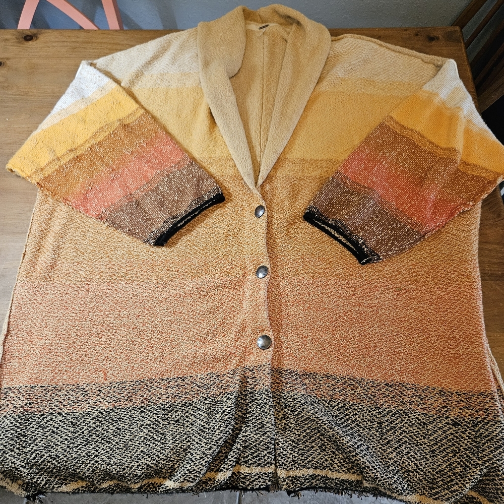 Free People Oversized Sunset Park Cardigan Sweater Low Sun Combo Size Large - Picture 4 of 10